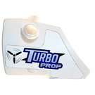 LEGO White Curved Panel 1 Left with "TURBO PROP" Sticker (87080)
