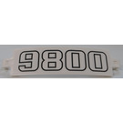 LEGO White Curved Panel 13 x 2 x 3 with Pin Holes with '9800' Sticker (18944)