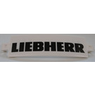 LEGO White Curved Panel 13 x 2 x 3 with Pin Holes with 'LIEBHERR' Sticker (18944)