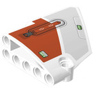LEGO White Curved Panel 14 Right with Red-orange Panel, Locking Clip and Arrows Sticker (64680)