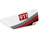 LEGO White Curved Panel 17 Left with 911 Sticker (64392)
