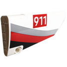 LEGO White Curved Panel 18 Right with 911 Sticker (64682)