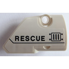 LEGO White Curved Panel 2 Right with 'RESCUE' Sticker (87086)