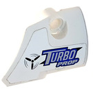 LEGO White Curved Panel 2 Right with "TURBO PROP" Sticker (87086)