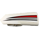 LEGO White Curved Panel 21 Right with  Red and Silver Tapered Stripes Sticker (11946)