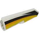 LEGO White Curved Panel 22 Left with Yellow and Black Stripes Sticker (11947)