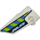 LEGO blanc Incurvé Panneau 3 La gauche avec 'Police' Jaune/Bleu Autocollant (64683)