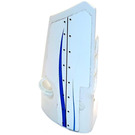 LEGO White Curved Panel 3 Left with Rivets and Blue Curve Sticker (64683)