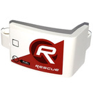 LEGO White Curved Panel 3 x 6 x 3 with R Rescue Door left with Fuel Cap Sticker (24116)