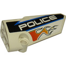 LEGO White Curved Panel 4 Right with 'POLICE' Sticker (64391)