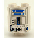 LEGO White Cylinder 2 x 2 x 2 Robot Body with R2-D2 (Undetermined) (83716)