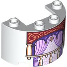 LEGO blanc Cylindre 2 x 4 x 2 Demi avec Purple Curtains (24593 / 104855)