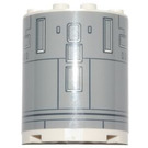 LEGO Cylinder 2 x 4 x 4 Half with Y-Wing mechanical rectangles Sticker (6218)