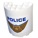LEGO Wit Cilinder 3 x 6 x 6 Halve met Politie Badge Sticker (35347)