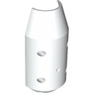 LEGO White Cylinder 6 x 3 x 10 Half with Taper and Four Pin Holes (57792)