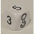 LEGO White Die with 1 to 5 and Hook Hand