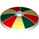 LEGO Weiß Dish 4 x 4 mit Multi-coloured Streifen (Solider Bolzen) (3960 / 101788)