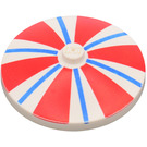 LEGO White Dish 4 x 4 with Red and Blue Stripes (Solid Stud) (3960 / 80193)