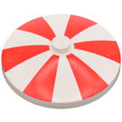 LEGO Blanc Dish 4 x 4 avec Rouge et Blanc Rayures (Parapluie) (Tenon solide) (3960 / 80062)