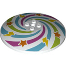 LEGO White Dish 8 x 8 with Rainbow Swirl (3961 / 39038)