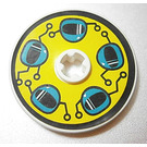 LEGO Wit Disk 3 x 3 met Helmets Aan Geel Background Sticker (2723)