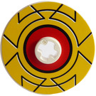 LEGO White Disk 3 x 3 with Yellow/Red Circle Sticker from Sets 8482/8483 (2723)