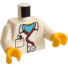 LEGO Biały Lekarz Minifigurka Tułów (973 / 76382)