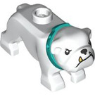 LEGO Wit Hond - Bulldog met Turquoise Collar (106605)
