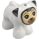 LEGO Wit Hond - Pug met Ruimtehelm (107651)