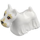 LEGO White Dog - Scottish Terrier with Tan