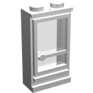 LEGO White Door 1 x 2 x 3 Right with Solid Stud with Hole and Glass