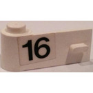 LEGO White Door 1 x 3 x 1 Left with "16" Sticker (3822)