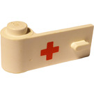 LEGO White Door 1 x 3 x 1 Left with Red Cross (3822)