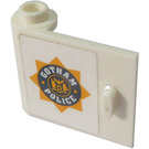 LEGO White Door 1 x 3 x 2 Left with Gotham Police Badge Sticker with Hollow Hinge (92262)
