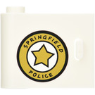 LEGO Wit Deur 1 x 3 x 2 Links met ‘SPRINGFIELD Politie’ Sticker met holle scharnier (92262)