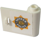 LEGO White Door 1 x 3 x 2 Right with Gotham Police Badge Sticker with Hollow Hinge (92263)