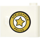 LEGO blanc Porte 1 x 3 x 2 Droite avec Springfield Police Autocollant avec charnière creuse (92263)