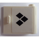 LEGO blanc Porte 1 x 3 x 2 Droite avec Trois Noir Diamonds Autocollant avec charnière creuse (92263)
