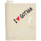 LEGO White Door 1 x 3 x 3 Left with I 'Heart' Gotham Sticker with Hollow Hinge (60658)