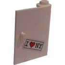 LEGO White Door 1 x 3 x 3 Right with I Love NY Sticker with Hollow Hinge (60657)