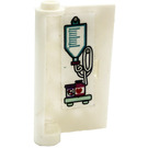 LEGO White Door 1 x 3 x 4 Right with Intravenous Drip, Bottles, Shelf Sticker with Hollow Hinge (58380)
