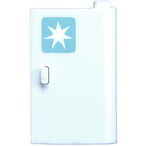 LEGO White Door 1 x 3 x 4 Right with Maersk Logo Sticker with Hollow Hinge (58380)