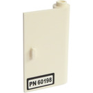 LEGO White Door 1 x 3 x 4 Right with 'PN60198' Sticker with Hollow Hinge (58380)