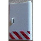 LEGO blanc Porte 1 x 3 x 4 Droite avec rouge Danger Rayures Autocollant avec charnière creuse (58380)
