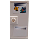 LEGO White Door 1 x 3 x 5 with Ventilation Flap and Image Sticker (2657)