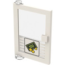 LEGO White Door 1 x 4 x 5 Left with Transparent Glass with Bill & Coins Sticker (47899)