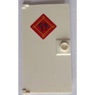 LEGO Weiß Tür 1 x 4 x 6 mit Stud Griff mit Chinese Logogram '福' (Luck Arrives) Aufkleber (35290)