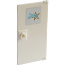 LEGO White Door 1 x 4 x 6 with Stud Handle with Livi and Gold Star from Set 41104 Sticker (35290)
