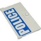 LEGO White Door 1 x 4 x 6 with Stud Handle with 'POLICE' (Left) Sticker (60616)