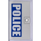 LEGO Wit Deur 1 x 4 x 6 met Stud Handvat met 'Politie' (Rechtsaf) Sticker (60616)